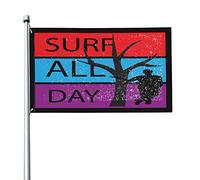 Surf Tutto Il Giorno Bandiera Da Cortile Durevole Bandiere Di Benvenuto Resistente Alle Intemperie Bandiere Da Giardino Per Patio Fattoria Interni 90X150Cm