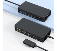 Surface Docking Station, 12-in-1 Surface Dock Triple Displays Dual HDMI 4K@60HZ+VGA, Surfac-e Pro Docking Station con Alimentatore per Surfac Pro 11/10/9/8/X/7/6/5/4/3, Book, Laptop, Go Dock