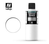 Vallejo Primer Superficie Acrilico Bianco 200 Ml, Finitura Opaca per Aerografo, Asciugatura Rapida, Alta Adesione per Modellini e Figurine