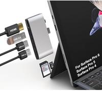 Surface Pro 6/5/4 Docking Station - Surface Pro HDMI Adapter 4K@30Hz Porta HDMI Convertitore USB 3.0, USB 2.0 Hub, Lettore di schede di memoria SD e TF/Micro SD Microsoft Surface-Pro 6/5/4 Accessori