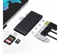 Surface Pro 6/Pro 5/Pro 4 Hub USB Docking Station, 6 in 2 Adattatore Hub USB 3.0 con HDMI 4K, Lettore di Schede di Memoria SD e TF/Micro SD, Surface Converter Accessori per Microsoft Surface Pro 6/5/4