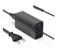 Surface Pro 65W Adattatore di ricarica per Microsoft Surface Pro 8/7/6/5/4/3/X, laptop, libri, GB 2/3, 1706 1796 1800 15 V 4 A, con porta USB