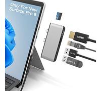 Surface Pro 8 Hub con 4K HDMI Adattatore +100M Ethernet LAN +USB 3.0 porta* 2 + Micro SD (TF) lettore di schede USB Adattatore per Microsoft Surface Pro 8