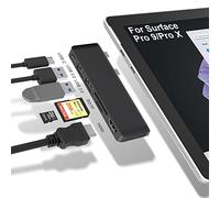 Surface Pro 9 Hub Docking Station Multiporta 6-in-2 con Thunerbolt4 USBC 4K Display 40Gbps Data PD Charging | HDMI | USB3.0 | microSD TF SD Card Reader per Microsoft Surface Pro X|8|9