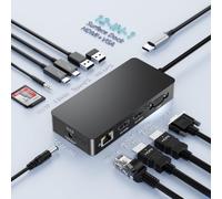 Surface Thunderbolt 4 Dock con triplo display 4K HDMI + VGA, 12 in 1 Surface Docking Station Travel Hub Adapter per Surface Pro 11/10/9/8/X/7+/7,Laptop 7/6/5/4/3,Laptop Studio 2/1,Go 4/3/2/1