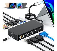 Surface Thunderbolt 4 Dock Triple Displays 4K HDMI*2+VGA, 12 in 1 Surface Pro Docking Station con adattatore di alimentazione da 100 W per MS Surface Pro 12/11/10/9/8/X/7+/7, laptop 7/6/5/4/3, Laptop