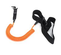 Surfboard Leash | TPU Heliciform Design for Comfort & Security | High Elastic Traction Rope for Surfboards/Paddle Boards | 10ft Stretch, Adjustable Strap (Orange)