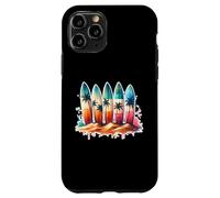 Surfer Beach Summer Retro Hawaiian Ocean Tropics Custodia per iPhone 11 Pro