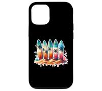 Surfer Beach Summer Retro Hawaiian Ocean Tropics Custodia per iPhone 12/12 Pro