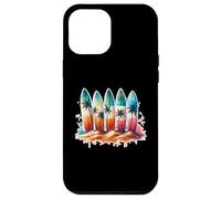 Surfer Beach Summer Retro Hawaiian Ocean Tropics Custodia per iPhone 12 Pro Max