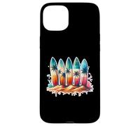 Surfer Beach Summer Retro Hawaiian Ocean Tropics Custodia per iPhone 15 Plus