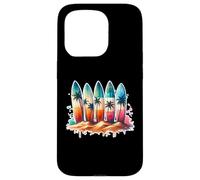 Surfer Beach Summer Retro Hawaiian Ocean Tropics Custodia per iPhone 15 Pro