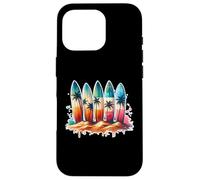 Surfer Beach Summer Retro Hawaiian Ocean Tropics Custodia per iPhone 16 Pro