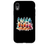 Surfer Beach Summer Retro Hawaiian Ocean Tropics Custodia per iPhone XR