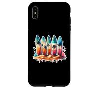 Surfer Beach Summer Retro Hawaiian Ocean Tropics Custodia per iPhone XS Max