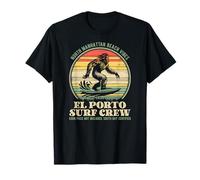 Surfer Bigfoot Manhattan Beach South bay The Porto Surf Crew Maglietta