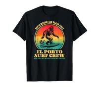 Surfer Bigfoot Manhattan Beach South bay The Porto Surf Crew Maglietta