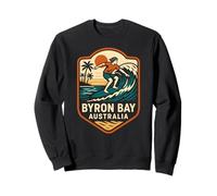 Surfer Byron bay Australia Retro Uomo Surfs Up Felpa