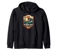 Surfer Byron bay Australia Retro Uomo Surfs Up Felpa con Cappuccio
