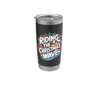 Surfer Christmas - Cavalcando l'onda di Natale Surf Bicchiere termico in acciaio inox doppia parete