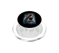 Surfer Dude Shark Jumping Out of Water Opera d'arte per l'oceano PopSockets PopGrip per MagSafe