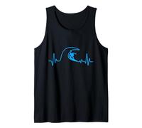 Surfer Heartbeat Surfing Heart Pulse - Tavola da Surf Big Wave Fun Canotta