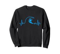 Surfer Heartbeat Surfing Heart Pulse - Tavola da Surf Big Wave Fun Felpa