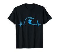 Surfer Heartbeat Surfing Heart Pulse - Tavola da Surf Big Wave Fun Maglietta