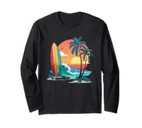 Surfer Sunset Beach Maglia a Manica