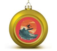Surfer Surf Cavalcando l'onda Tramonto Palline di Natale Ornamenti per Albero di Natale Decorazione Casa Vacanza Indoor Outdoor