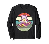 Surfer Unicorn Magic Surf Beach Fun Fantasy Vibrazioni Maglia a Manica