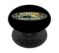 Surfers Anonymous Addicted To Surf Amante Surf Joke Citazione PopSockets PopGrip Adesivo