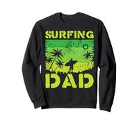 Surfing Dad Festa del papà Palma Spiaggia tropicale Felpa