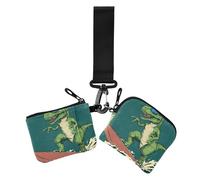 Surfing Dino Portafogli da donna Custodie per carte Carino Moda Organizzatori di denaro con cerniera Tasca portamonete per Ragazze 2 Confezioni tarjeteros para, surf dino, moderno