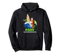 Surfing dipingere Le Onde con Stile Tropical Beach Art Felpa con Cappuccio