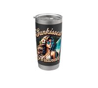 Surfing Fortune Spiaggia Ragazza Estate Bicchiere termico in acciaio inox doppia parete