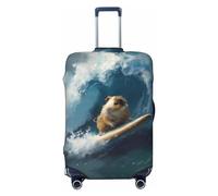 Surfing Guinea Pig Travel Luggage Covers - Elasticità Valigie Coperture Protector per bagagli 45-81 cm, Nero , L
