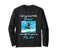 Surfing Ocean Soul Citazione Wave Riding Coastal Beach Design Maglia a Manica