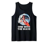Surfing One with The Wave Surfer Barrel Ocean Quote Art Canotta