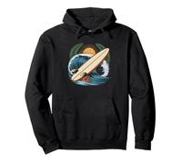 Surfista da Longboard Surf dell Onda Felpa con Cappuccio