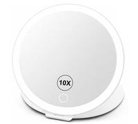 SURFOU 10 X specchio ingranditore con luce, specchio cosmetico ricaricabile con