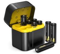 SURFOU 8Pcs 1.5V AA Lithium Batterie Ricaricabili con Caricabatterie 8 Slot, 3700mWh Ricarica Rapida e Stoccaggio, 2000 Cicli, Alta Capacità