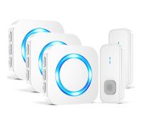 SURFOU Campanello Senza Fili Impermeabile Esterni, Campanello Rumoroso Wireless Lunga Distanza di 400m per la Casa, 5 Volumi, 55 Suonerie, Indicatore LED (3 ricevitore bianco + 2 trasmettitore bianco)