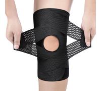 SURFOU Ginocchiera Regolabile con Stabilizzatori Laterali e Cuscinetto Rotuleo - Supporto per Confort e Stabilità, per Sport, Fitness, Escursioni e Uso Quotidiano, Unisex