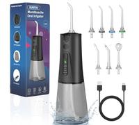 SURFOU Idropulsore Dentale Portatile 5 Modalità 7 Ugelli, 230 ml IPX7 Impermeabile USB TYP-C Ricaricabile per Viaggi e uso Domestico