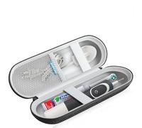 SURFOU Porta Spazzolino Elettrico, Custodia da Viaggio, Compatibile con Oral B/Oral-B Pro/Philips Sonicare, Astuccio Rigido con Scatola per Testine e Accessori, Portatile e Compatto, Nero