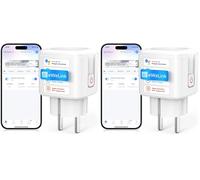 SURFOU Presa Smart, 16A Intelligente Plug Compatibile con Alexa e Google Home, Controllo Vocale, 2.4GHz WiFi Accesso Remoto, Nessun Hub Necessario, Monitoraggio del Consumo Energetico