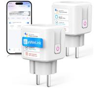 SURFOU Presa Smart, 16A Intelligente Plug Compatibile con Alexa e Google Home, Controllo Vocale, 2.4GHz WiFi Accesso Remoto, Nessun Hub Necessario, Monitoraggio del Consumo Energetico, 2 Pezzi