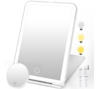 SURFOU Specchio Trucco con Luci LED Ricaricabile USB-C, Pieghevole e Portatile,