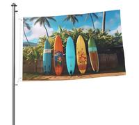 Surf's Up - Bandiera con tavola da surf, 0,6 x 0,9 m, stampa su entrambi i lati, bandiera da giardino, per esterni, bandiere per vacanze, striscione regalo con occhielli, sfondo fotografico, per
